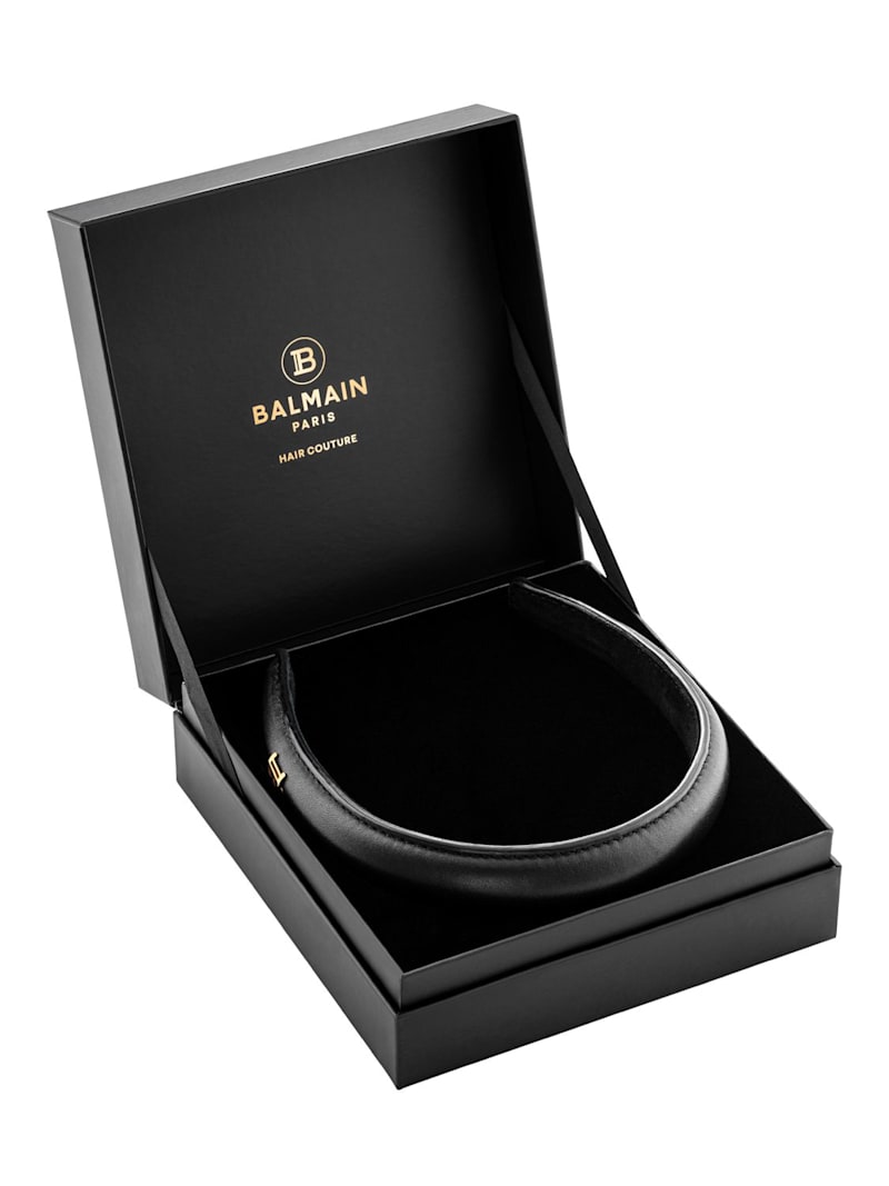 Balmain - Serre Tête en Cuir Noir